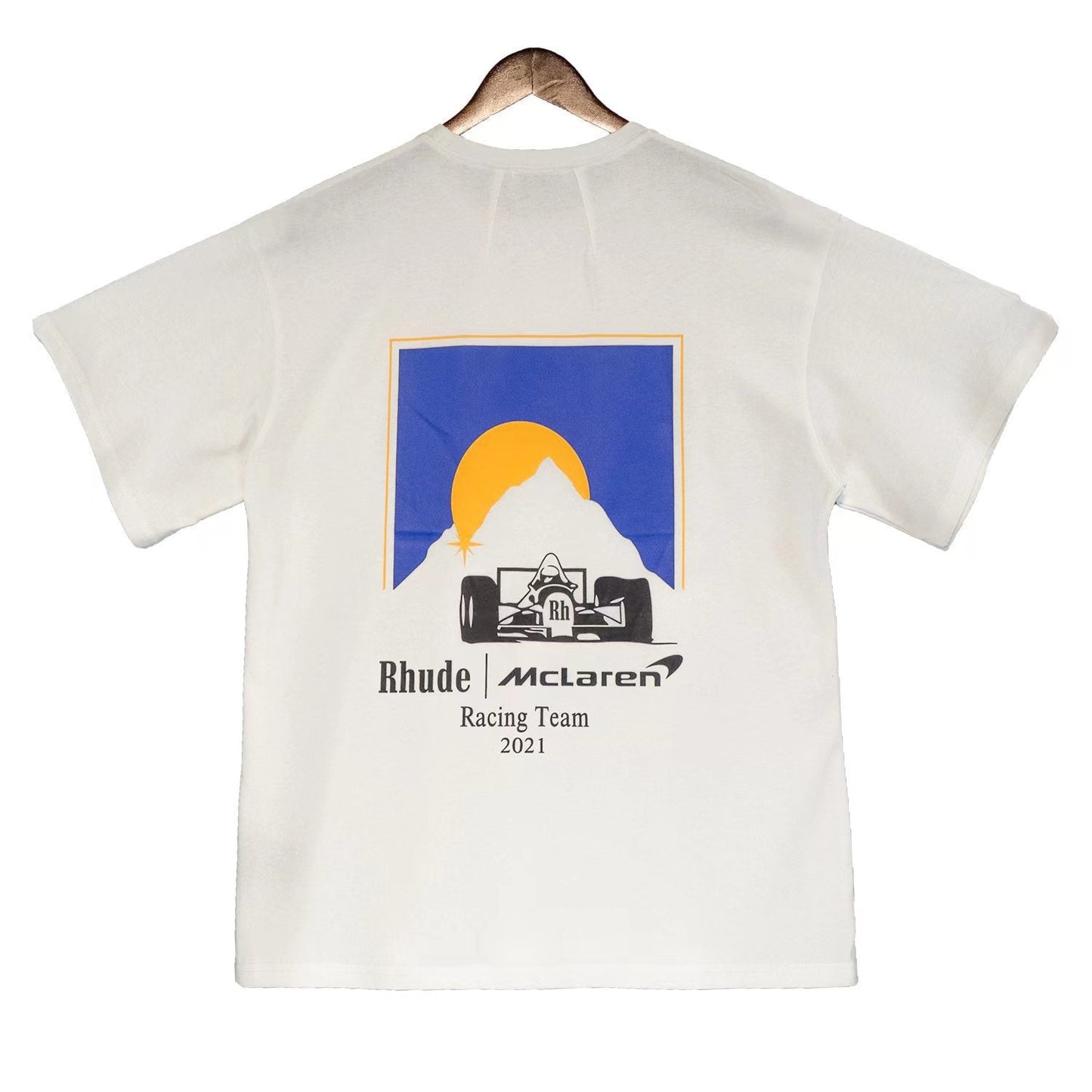 Rhude T-shirt Joint Racing Sunset Printing Short Sleeve T-shirt